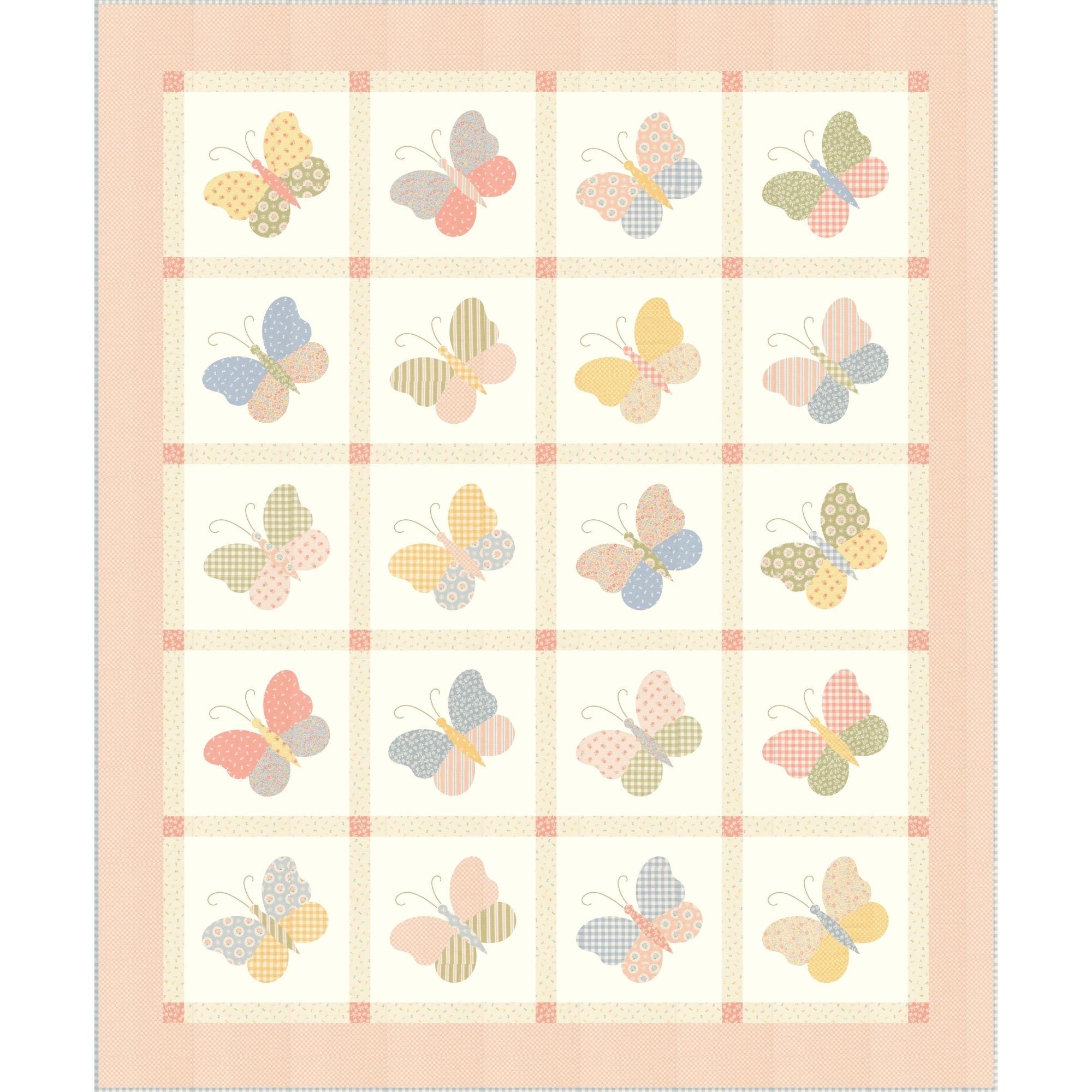 PRESALE Vintage Flutters Quilt Kit With Handmade Sweetness by Heather Briggs of My Sew Quilty Life | Quilt Size 66" x 79"