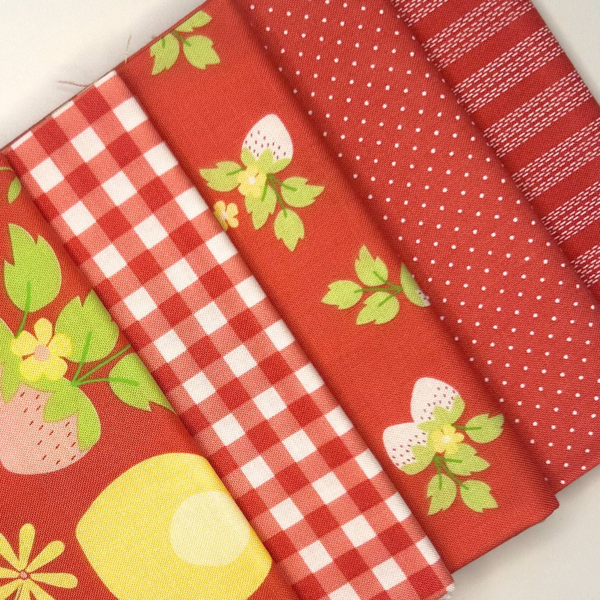 Fruit Salad Custom Fat Quarter Bundle Flamingo Red by Corey Yoder for Moda Fabrics | 5 FQs | Curated Bundle