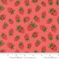 PRESALE Funny Valentine Strawberries Coral Yardage by Lizzy House for Moda Fabrics | 37142 14