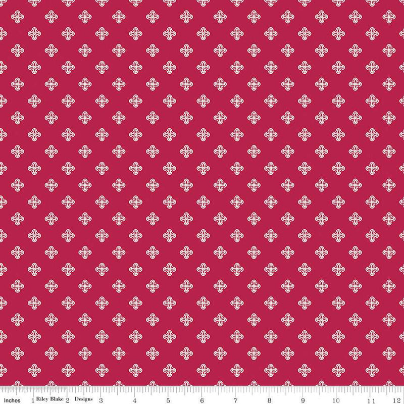 Heirloom Red Fancy Diamonds Berry Yardage by My Mind's Eye for Riley Blake Designs | C14345 BERRY Quilting Cotton