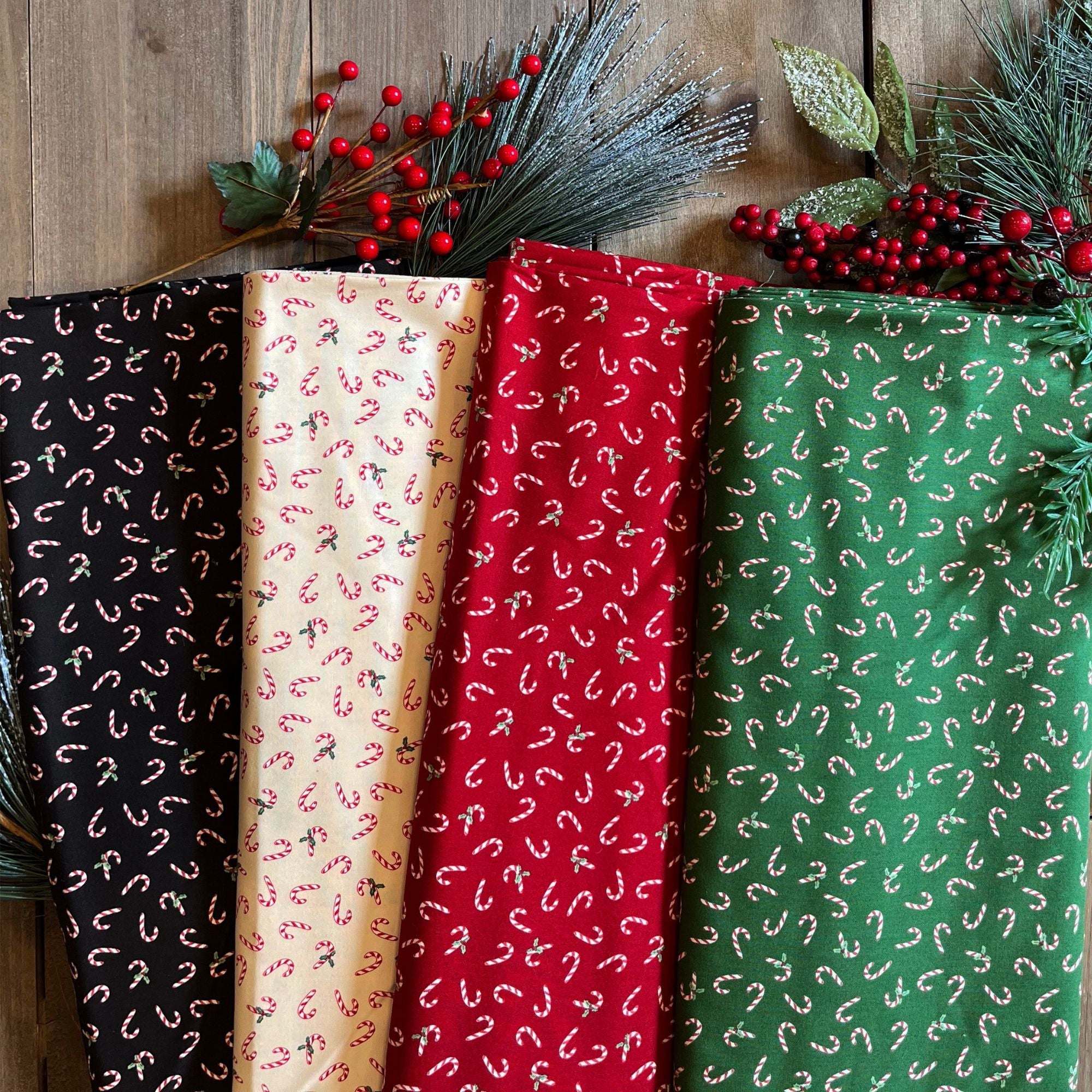 PRESALE Holiday Cheer Custom Fat Quarter Bundle Candy Cane by Stacy Iest Hsu for Moda Fabrics | 4 FQs | Curated Bundle