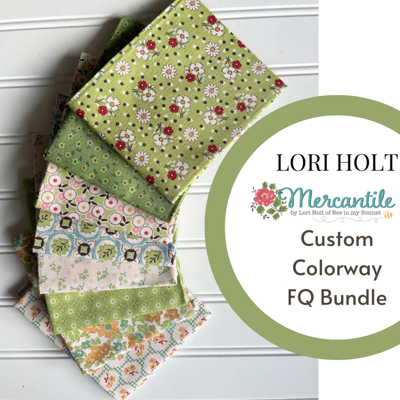 Mercantile Green Colorway Fat Quarter Bundle by Lori Holt for Riley Blake Designs | Custom Bundle | 8 FQs
