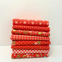 PRESALE Poinsettia and Pear Custom Fat Quarter Bundle Geranium by Sherri & Chelsi for Moda Fabrics | 8 FQs | Curated Bundle