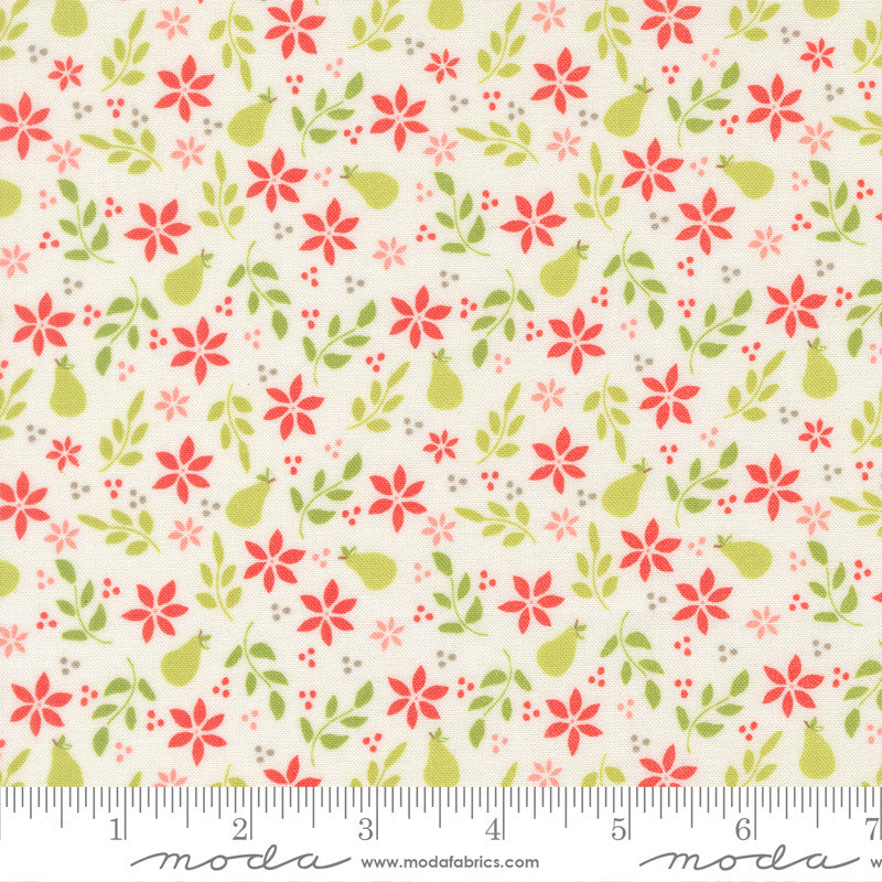 PRESALE Poinsettia and Pear Pear Cloud Yardage by Sherri & Chelsi for Moda Fabrics | 37711 11