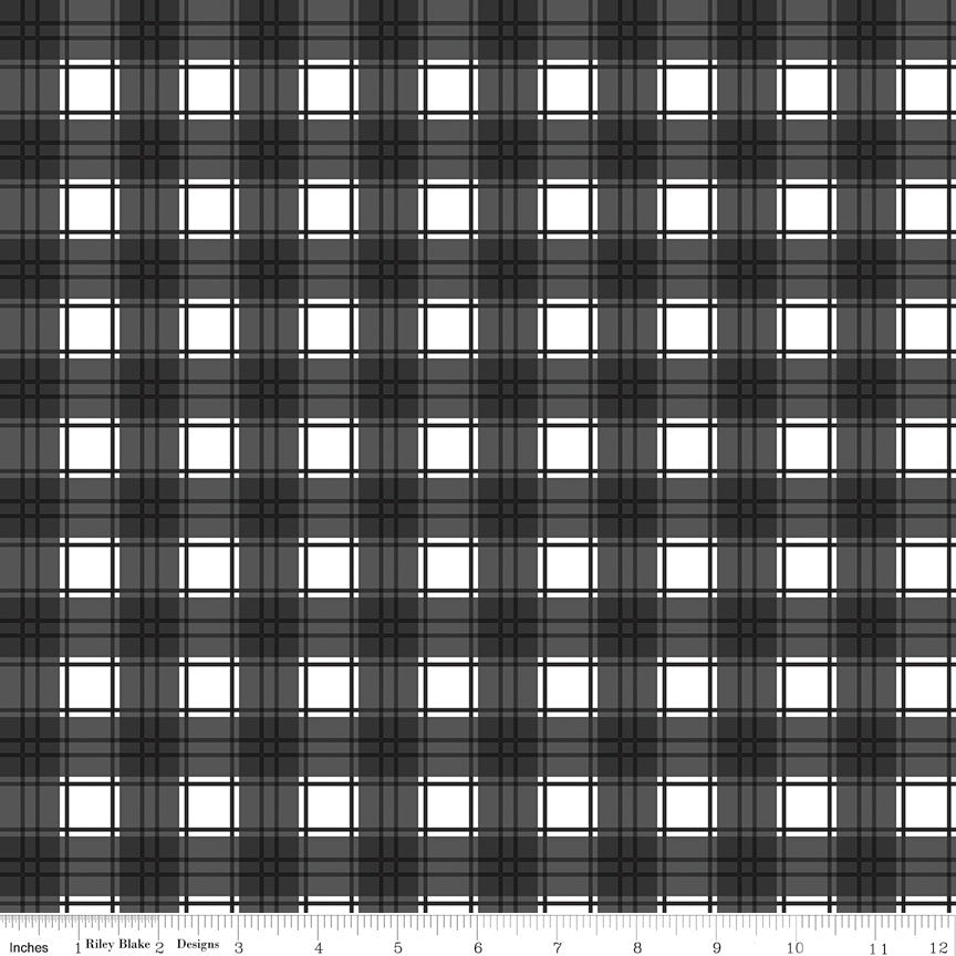 Evergreen Wishes Plaid Black Yardage by Traci Reed for Riley Blake Designs | C17815-BLACK