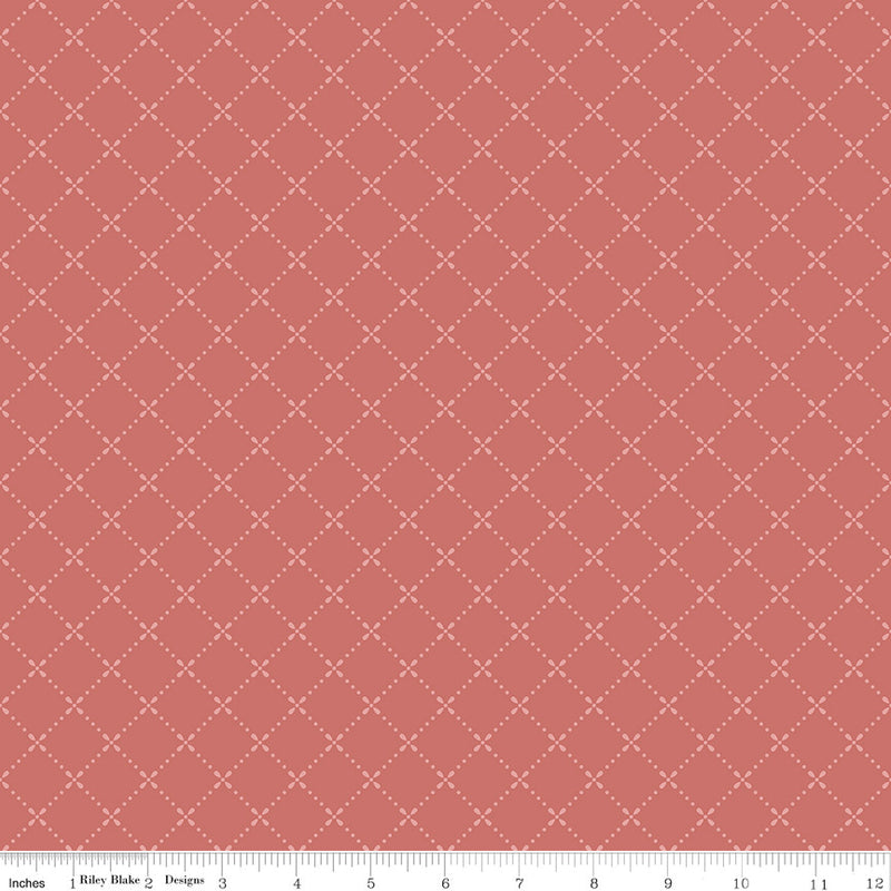 Mary Catherine Grid Faded Red Yardage by Amy Smart for Riley Blake Designs | C16704-FADEDRED