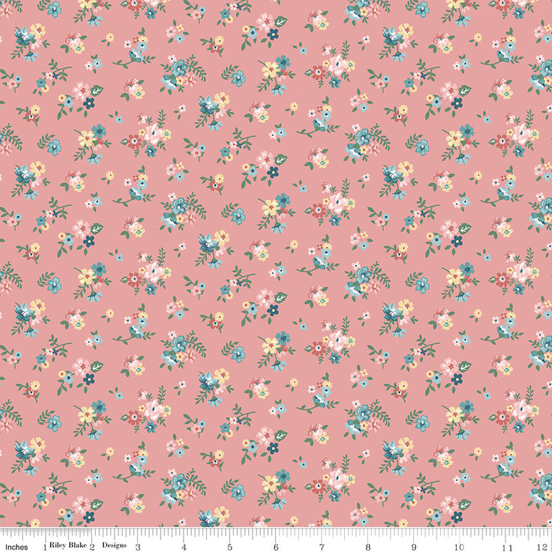 Mary Catherine Ditsy Floral Mellow Rose Yardage by Amy Smart for Riley Blake Designs | C16703-MELLOWROSE