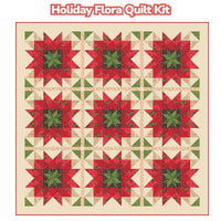 PRESALE Holiday Flora Custom Quilt Kit With Holiday Cheer by Stacy Iest Hsu | Quilt Size 62 1/4” x 62 1/4” (Light Version)
