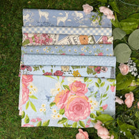 PRESALE My Secret Garden Custom Fat Quarter Bundle Blue by Stacy Iest Hsu for Moda Fabrics | 7 FQs | Curated Bundle