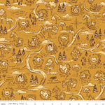 100 Aker Woods Map Gold Yardage by Jill Howarth for Riley Blake Designs | C15171-GOLD