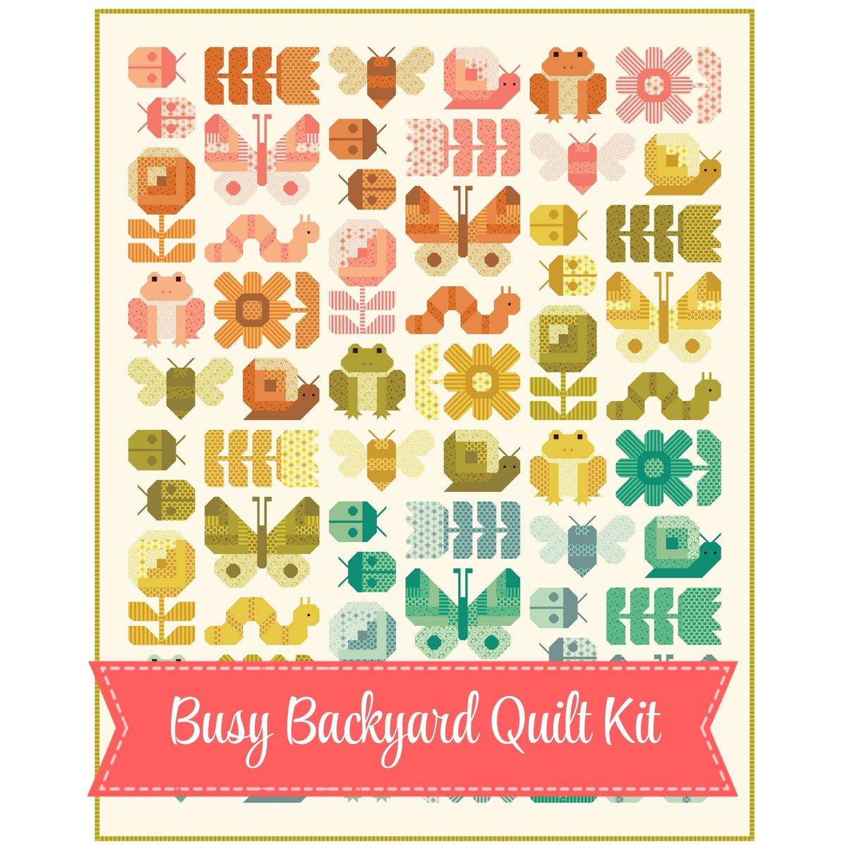 PRESALE Busy Backyard Quilt Kit Boxed With Popcorn by Elizabeth Hartman for Moda Fabrics | KIT51280