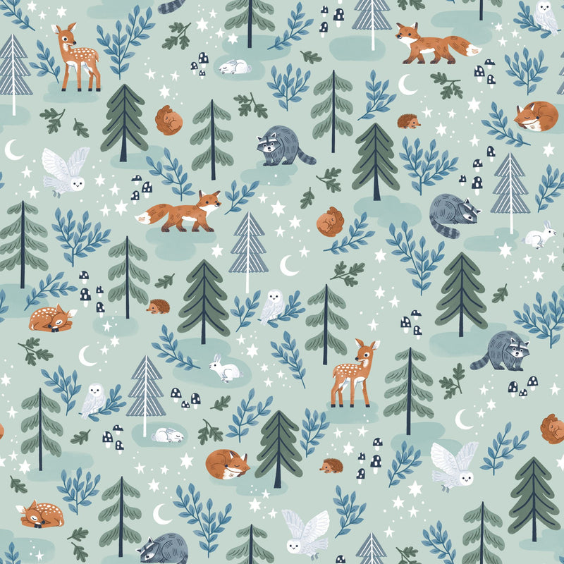 Twilight Creatures Main Mint Yardage by Natàlia Juan Abelló for Riley Blake Designs | C15360-MINT