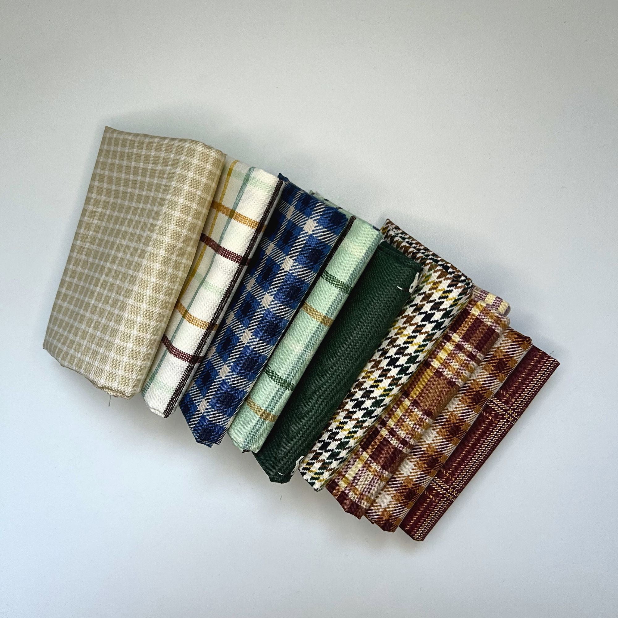 Fat Quarter Bundle | Plaid-Venture Club for Riley Blake Designs | 9 Plaid Fat Quarters | Curated Bundle