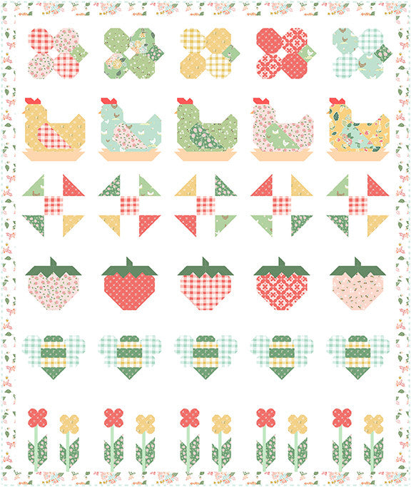 Clover Farm Row Custom Quilt Kit Featuring Clover Farm by Gracey Larson for Riley Blake Designs Quilt Finished Size 66" x 78"