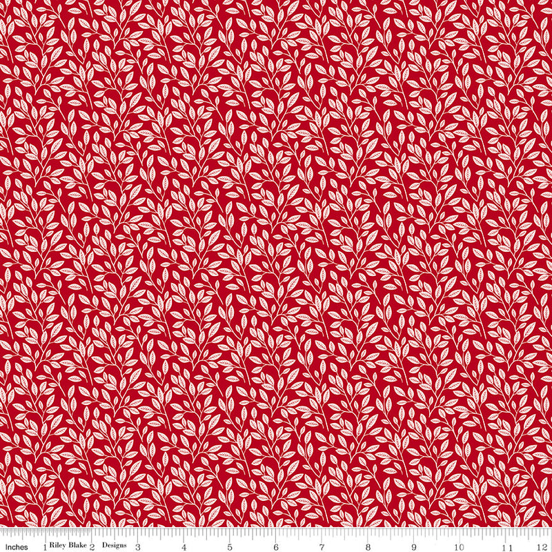 PRESALE Radiant Ruby Leaves Schoolhouse Yardage by Dani Mogstad for Riley Blake Designs | C17263-SCHOOLHOUSE
