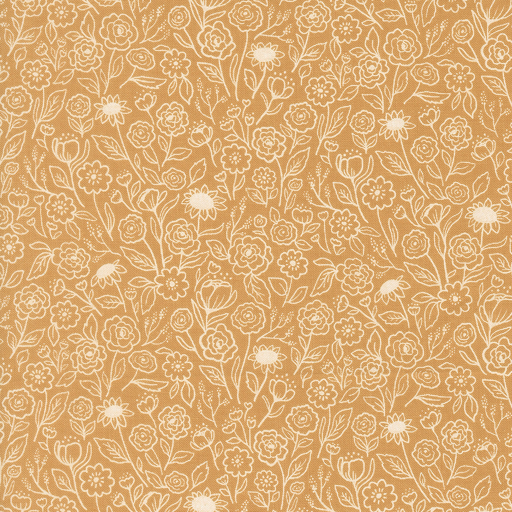 PRESALE Garden Glam Flower Doodles Goldenrod Yardage by Lella Boutique for Moda Fabrics | 5272 15