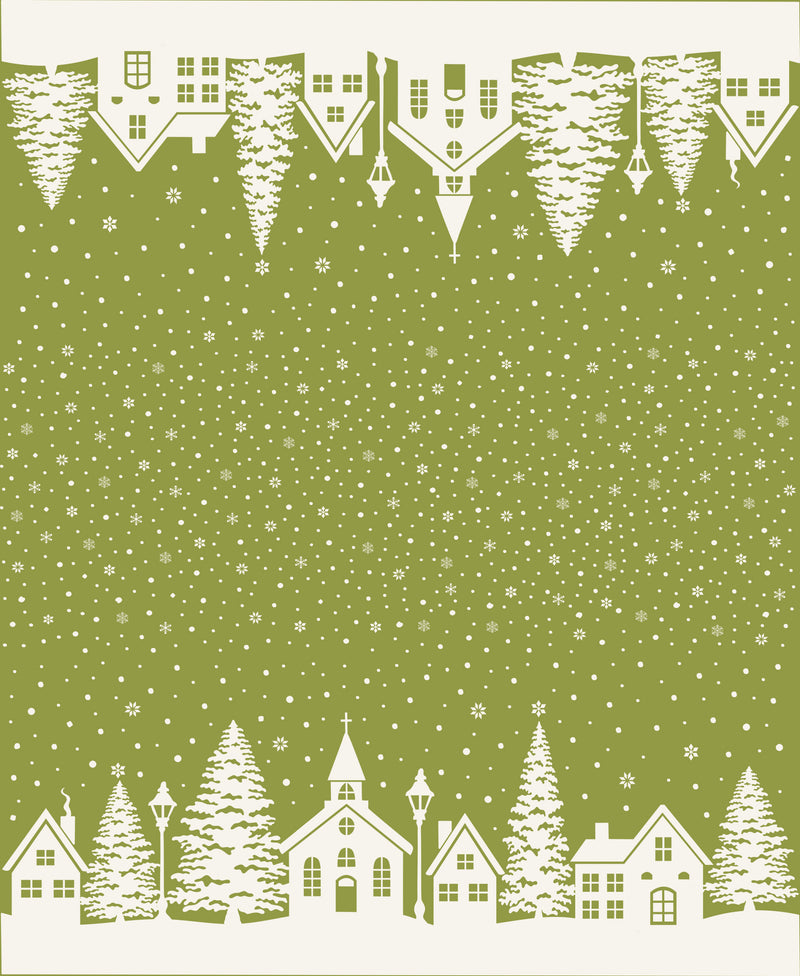 PRESALE Buon Natale Christmas Village Pine Double Border Yardage by Fig Tree & Co for Moda Fabrics | Print 36" x 44" | 35407 16