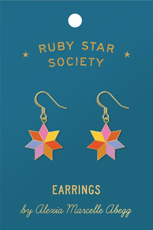 Ruby Star Society Quilt Star Earrings designed by Alexia Marcelle Abegg for Moda Fabrics | Modern Earrings | RS 7057