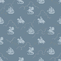 PRESALE Story Land In the Knight Blue Yardage by Sarah Jane for Riley Blake Designs | C18304-BLUE