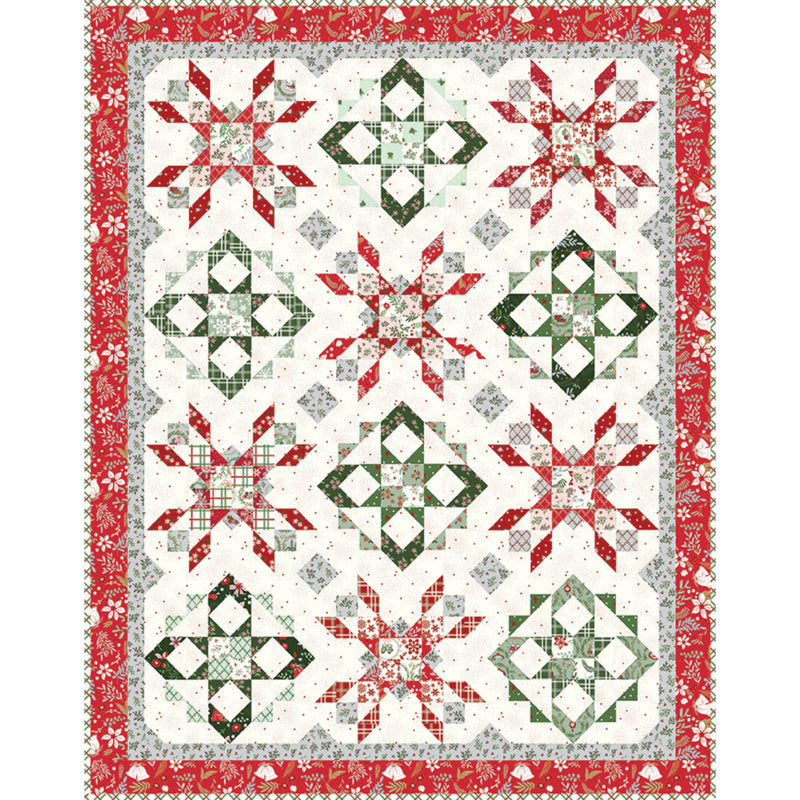 PRESALE Winter Kisses Custom Quilt Kit With Mistletoe & Holly by Beverly McCullough for Riley Blake Designs | Size 59" x 75"