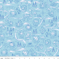 100 Aker Woods Map Sky Yardage by Jill Howarth for Riley Blake Designs | C15171-SKY