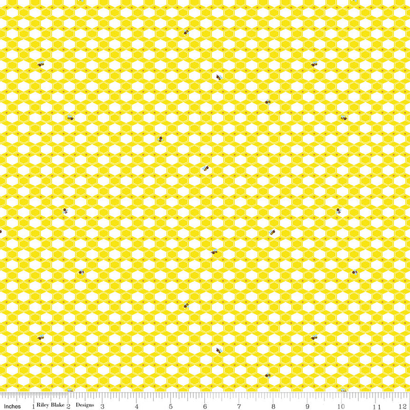 100 Aker Woods Honey Hex Yellow Yardage by Jill Howarth for Riley Blake Designs | C15175-YELLOW