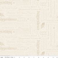 PRESALE Independence Declaration Cream Yardage by the RBD Designers for Riley Blake Designs | C17334-CREAM