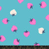 PRESALE Strawberry Turquoise Strawberry Toss Yardage by Kimberly Kight for Ruby Star Society | RS3085 20