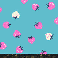 PRESALE Strawberry Turquoise Strawberry Toss Yardage by Kimberly Kight for Ruby Star Society | RS3085 20