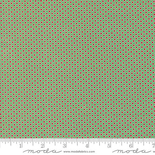 Kitty Christmas Holly Polka Dots Yardage by Urban Chiks for Moda Fabrics | 31204 15 | Cut Options