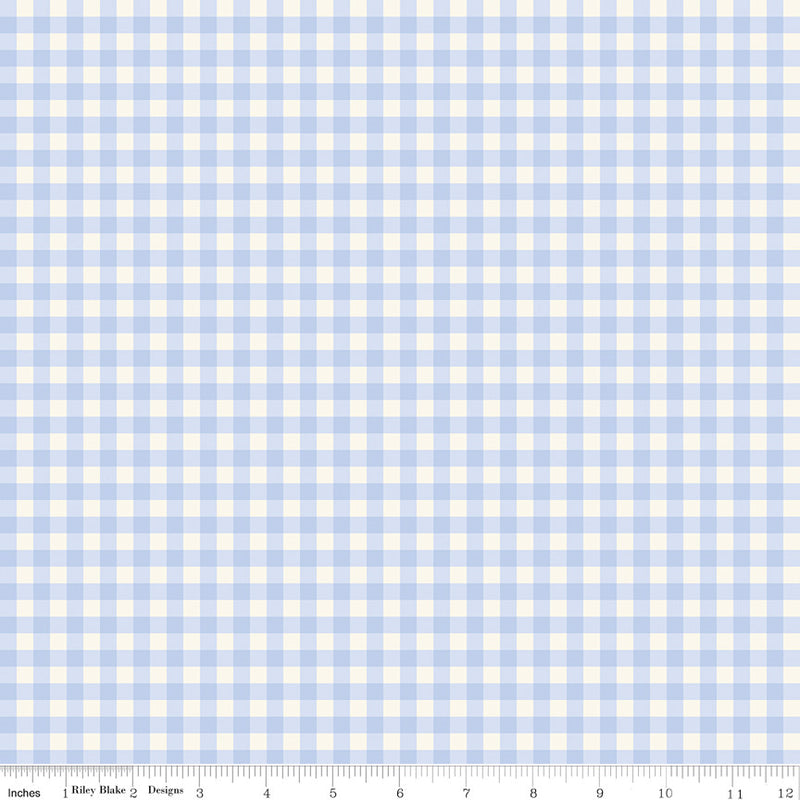 PRESALE Penelope Gingham Sky Yardage by My Mind's Eye for Riley Blake Designs | C16644-SKY