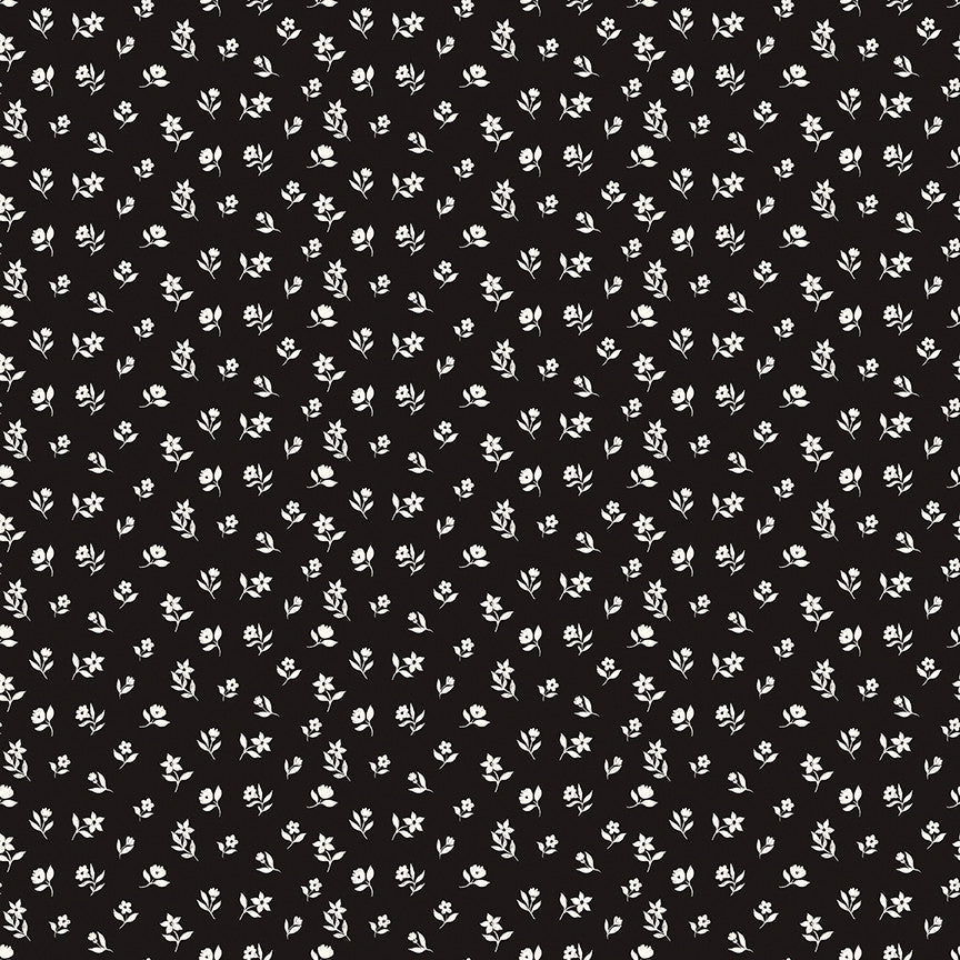 PRESALE Moonlit Trellis Flower Toss Black Yardage by My Mind's Eye for Riley Blake Designs | C18213-BLACK