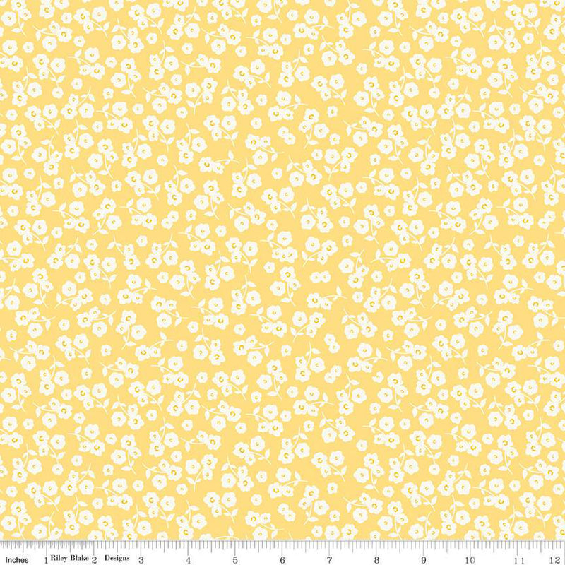 Picnic Florals Yellow Ditsy Yardage by My Mind's Eye for Riley Blake Designs | C14613 YELLOW