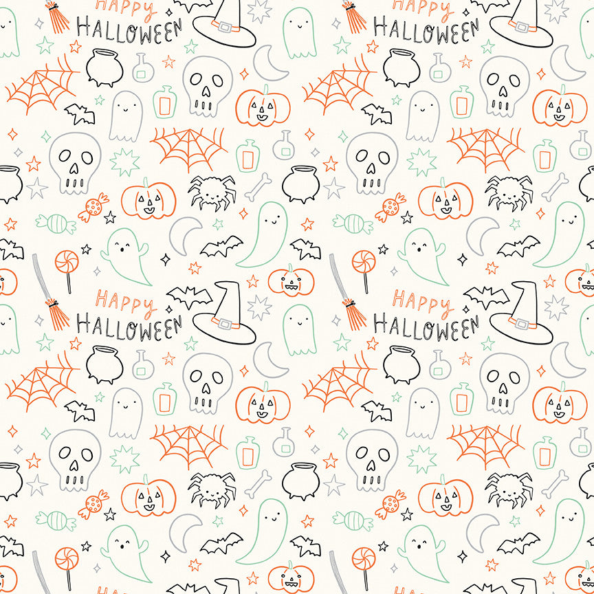 Frank and Friends Halloween Icons Cloud Yardage by My Mind's Eye for Riley Blake Designs | C17476-CLOUD