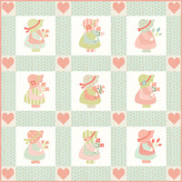 PRESALE Little Lovely Custom Quilt Kit With Sunbonnet by Heather Briggs of My Sew Quilty Life | Free Pattern (Blue Version)