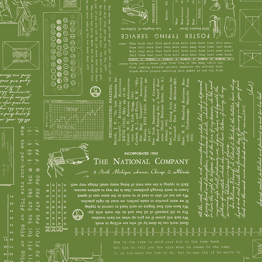 TYPE/ography Basil Yardage by Lori Holt of Bee in My Bonnet for Riley Blake Designs | C16850-BASIL