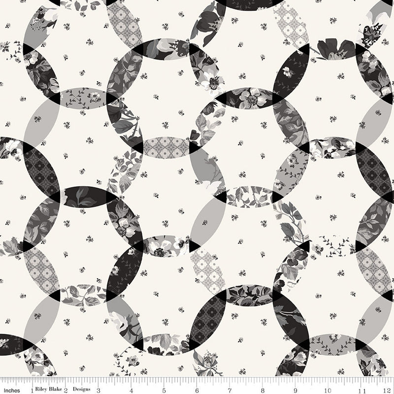 PRESALE Ink & Ivory Cheater Print Ivory Yardage by the RBD Designers for Riley Blake Designs | C16916-IVORY