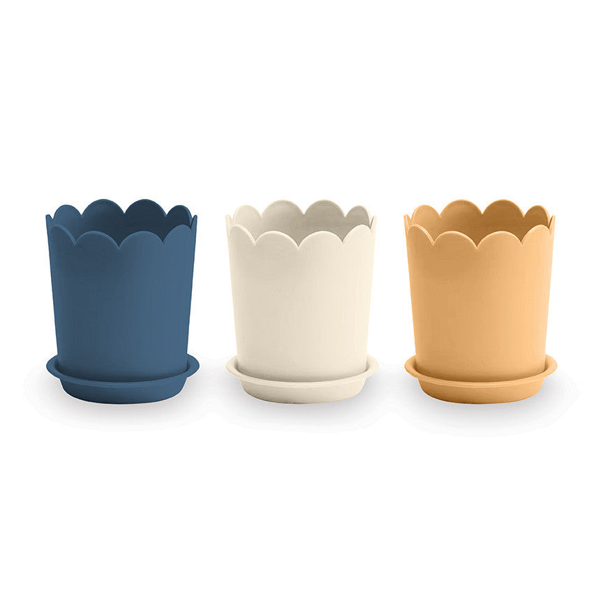 PRESALE Denim & Daisy Flower Pots by Lori Holt of Bee in my Bonnet for Riley Blake Designs | FG-50846