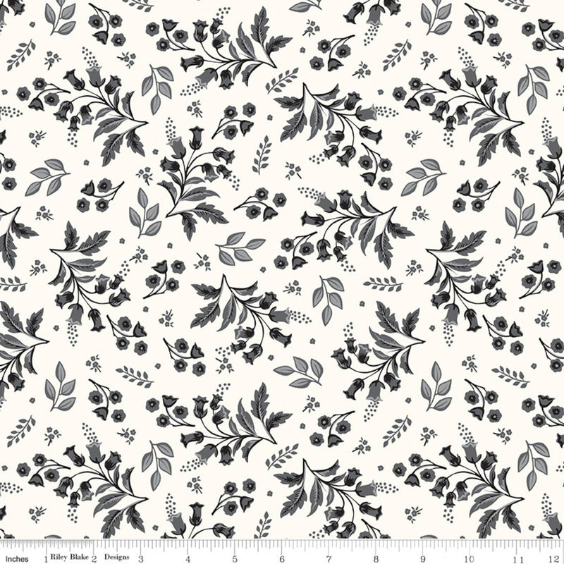 Midnight Meadow Stems Cream Yardage by My Mind's Eye for Riley Blake Designs | C15321-CREAM