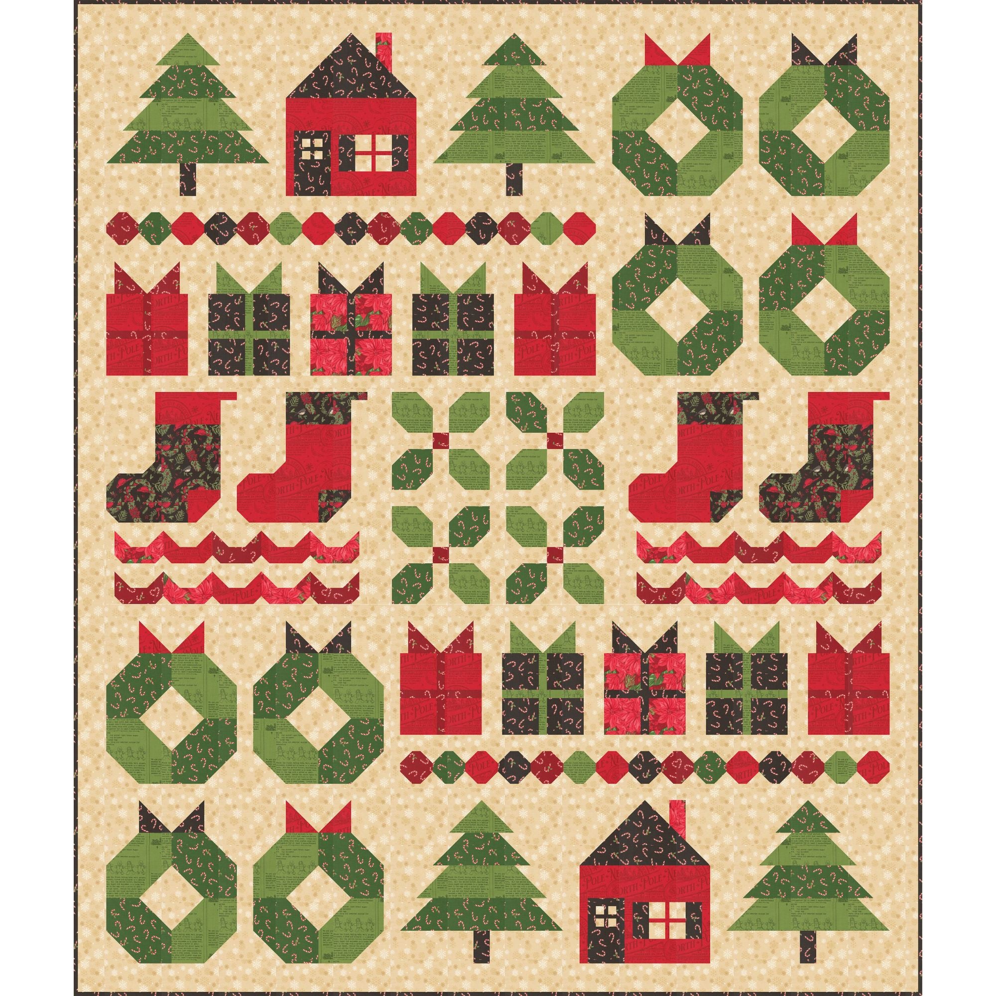 PRESALE Tis the Season Custom Quilt Kit With Holiday Cheer by Stacy Iest Hsu | Quilt Size 52” x 61”
