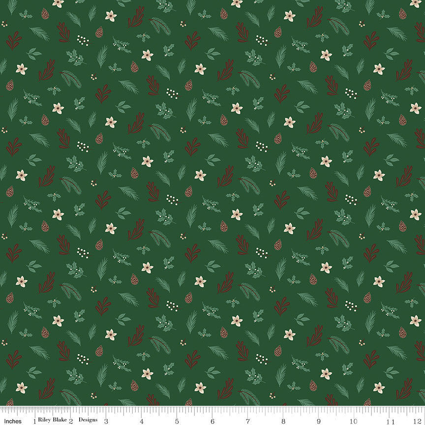 Christmas Time Foliage Forest Yardage by Dani Mogstad for Riley Blake Designs | C17823-FOREST