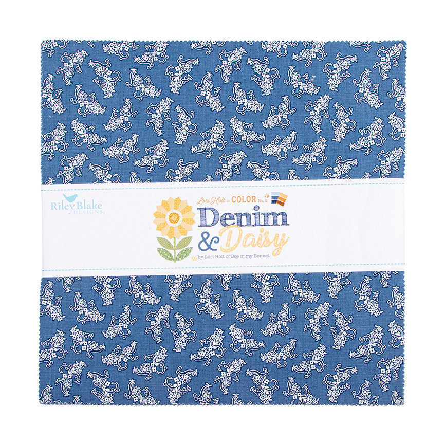 PRESALE Denim & Daisy 10" Stacker by Lori Holt of Bee in my Bonnet for Riley Blake Designs | 42 Pcs | 10-18130-42