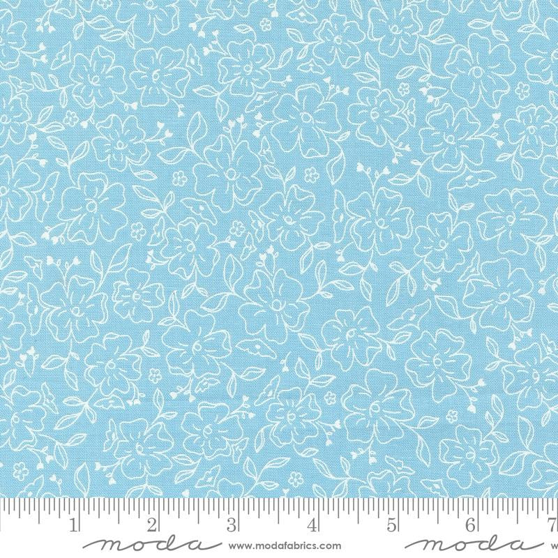 Dainty Meadow Dainty Doodles Sky Yardage by Heather Briggs of My Sew Quilty Life for Moda Fabrics | 31743 22