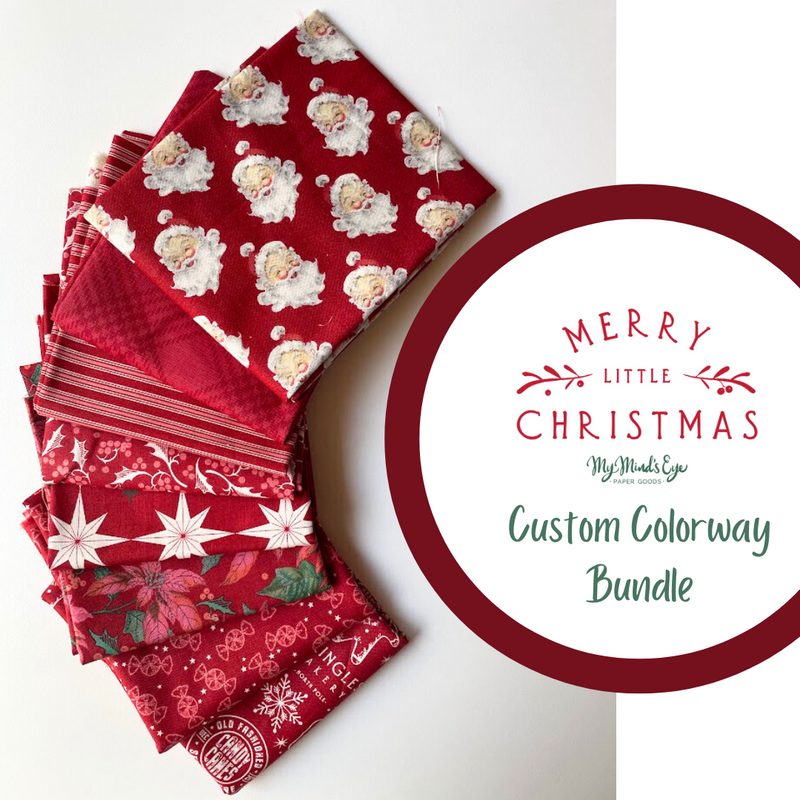 Merry Little Christmas Colorway Fat Quarter Bundle by My Mind's Eye for Riley Blake Designs | 7 FQs | Custom Bundle