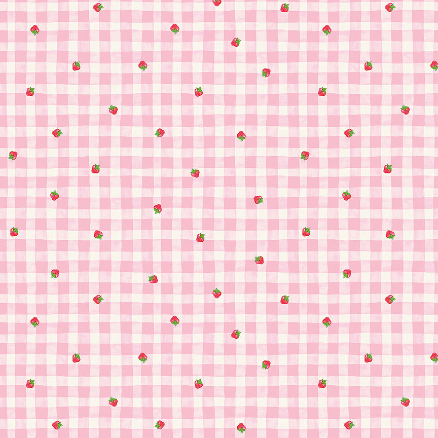 PRESALE The World of Strawberry Shortcake Gingham Pink Yardage for Riley Blake Designs | C18562-PINK