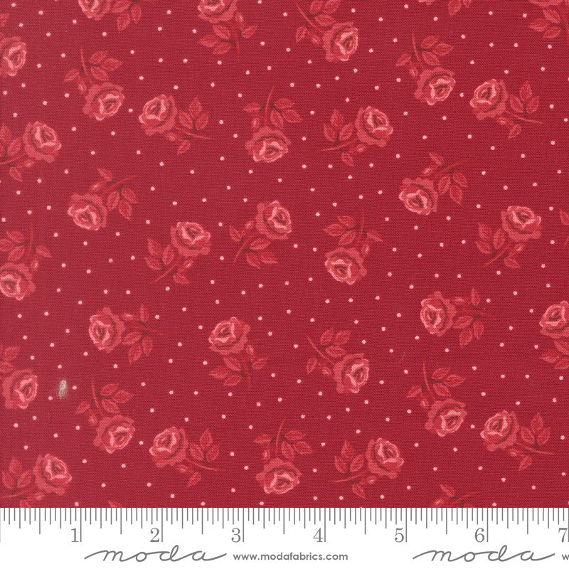 PRESALE Je T'aime Roses Are Red Scarlet Yardage by Stacy Iest Hsu for Moda Fabrics | 20995 18