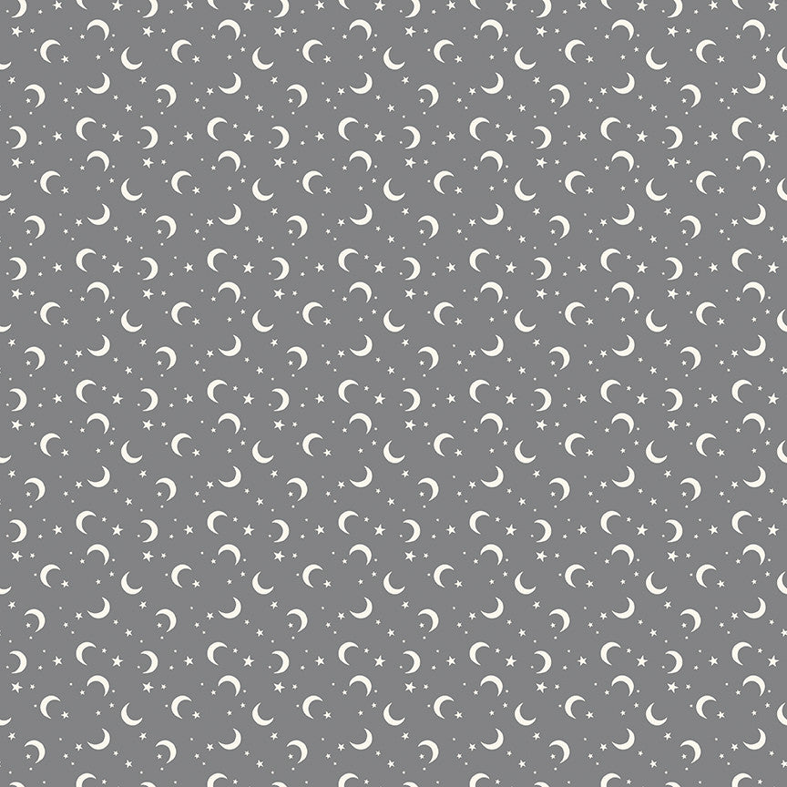 Frank and Friends Moon & Stars Gray Yardage by My Mind's Eye for Riley Blake Designs | C17477-GRAY