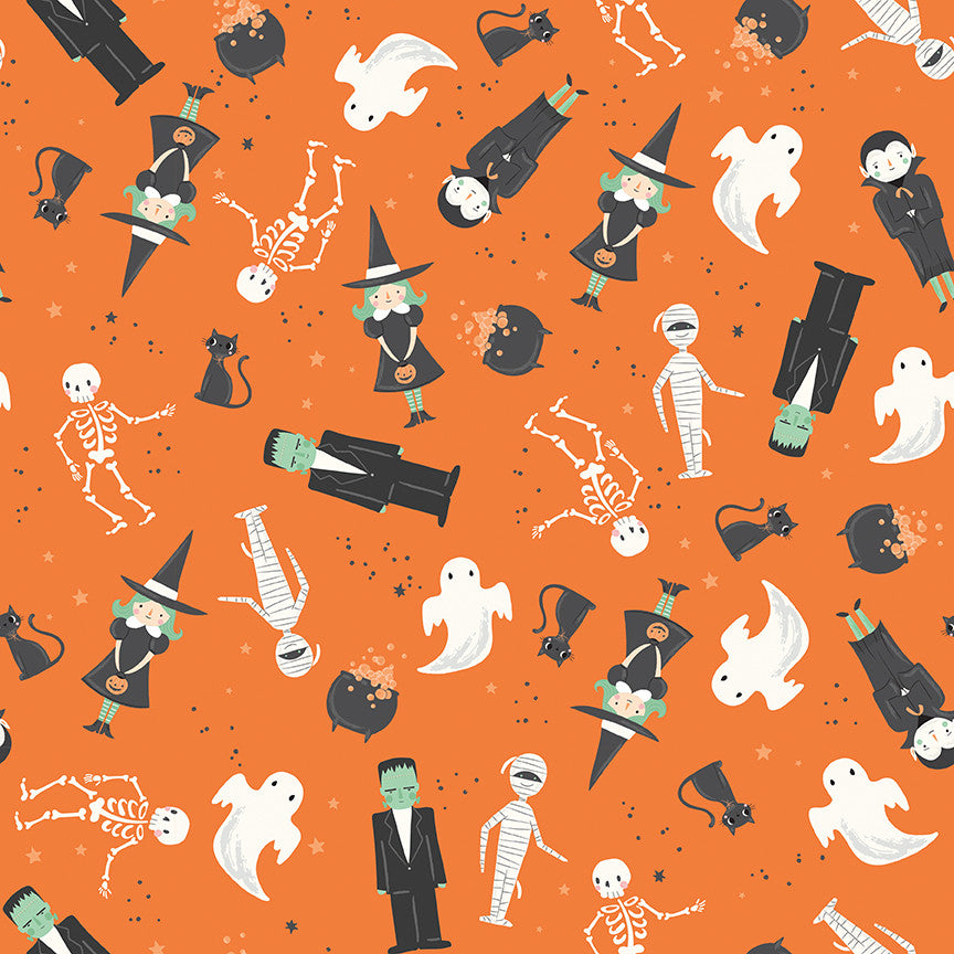 Frank and Friends Main Orange Yardage by My Mind's Eye for Riley Blake Designs | C17470-ORANGE