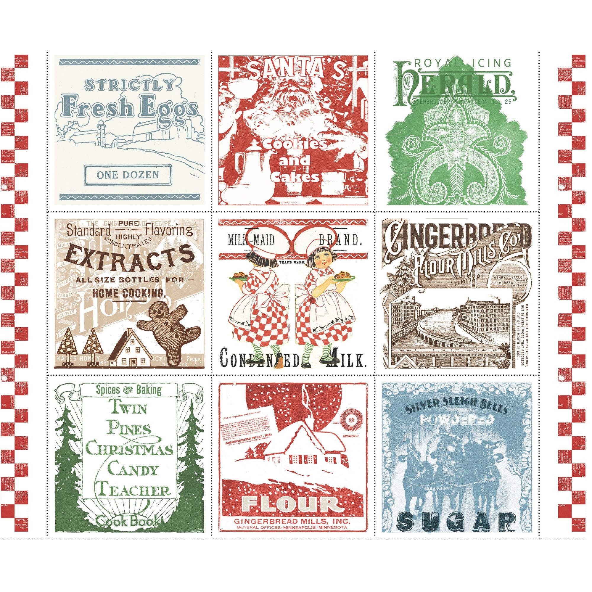 PRESALE Gingerbread Flour Sack Large Patch Panel by J. Wecker Frisch for Riley Blake Designs | PD17841-PANEL