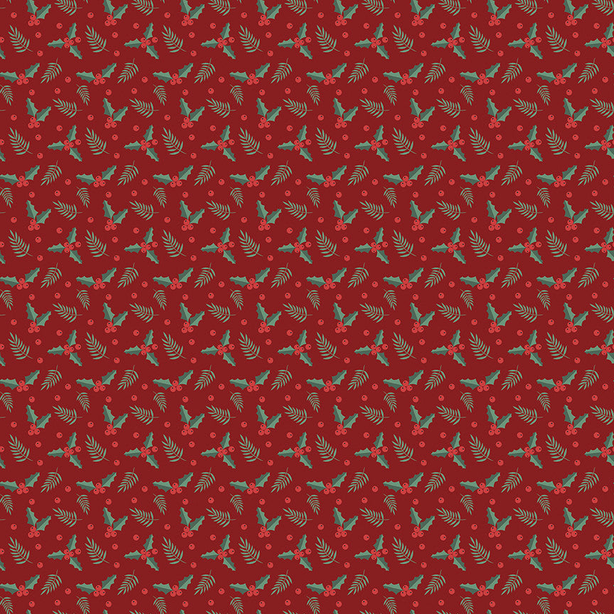PRESALE Evergreen Wishes Holly Berries Red Yardage by Traci Reed for Riley Blake Designs | C17814-RED